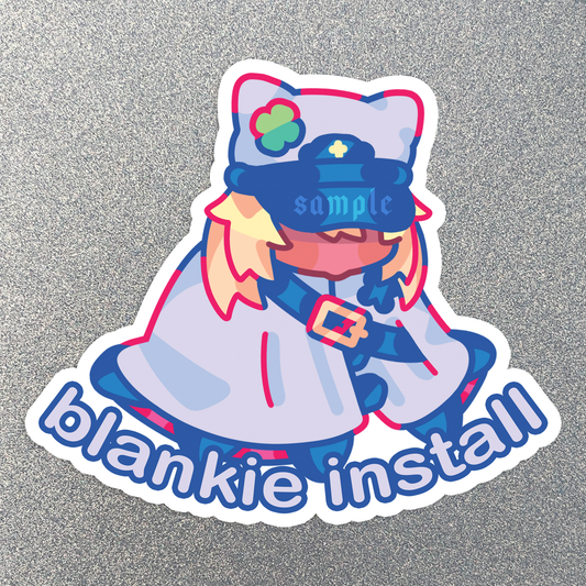 Blankie Install Sticker