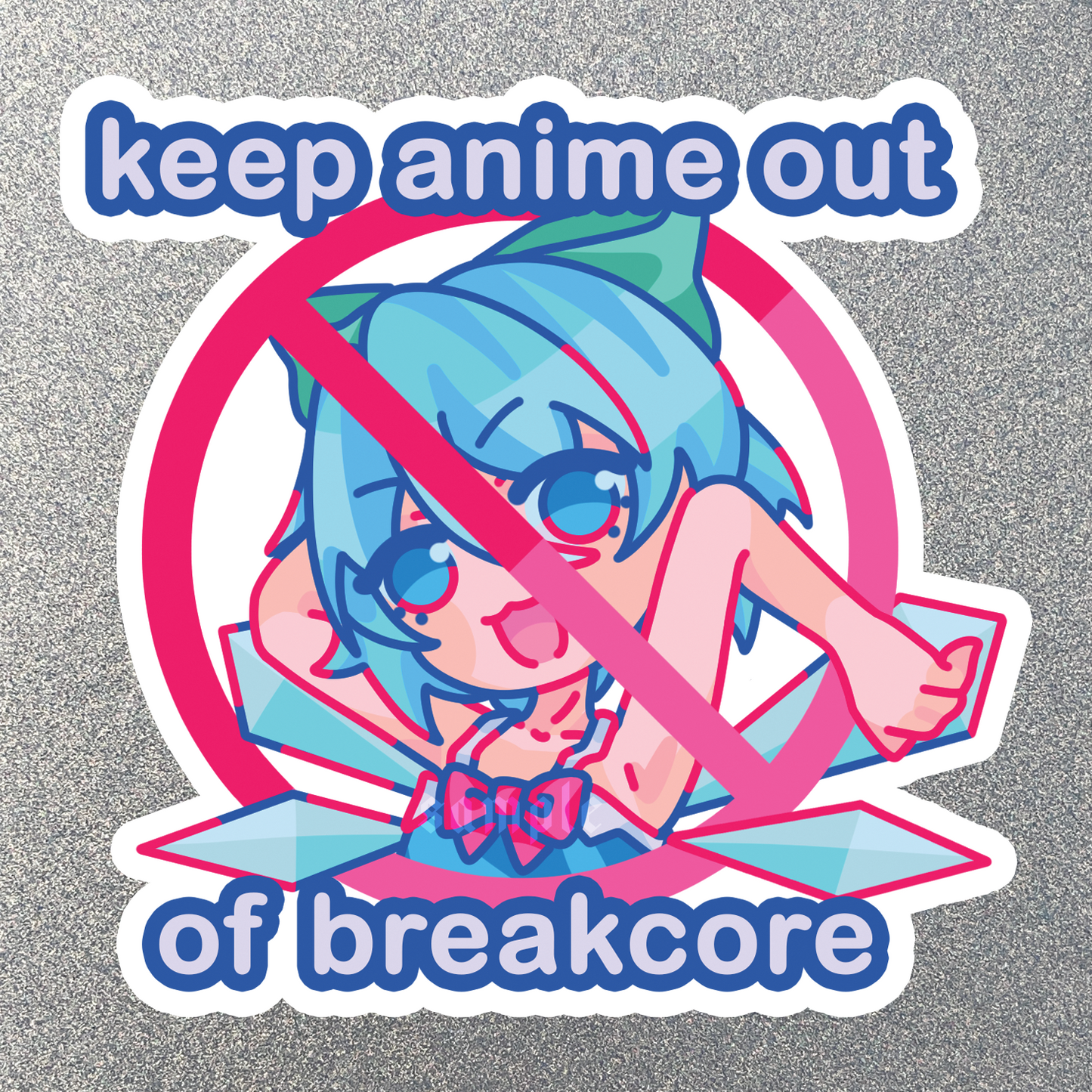 「 Goreshit 」Keep Anime Out Of Breakcore Cirno Sticker